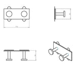 Appendino doppio da incollo in ottone verniciato della collezione 'Stick' by Cosmic - 11x4