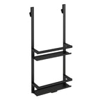 Doppio porta sapone appeso per cabina doccia in ottone ed alluminio cromato linea 'Architect s+' by Cosmic - Nero satinato