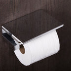 Porta rotolo a muro in ottone cromato con supporto porta oggetti della collezione 'Bath Life' by Cosmic