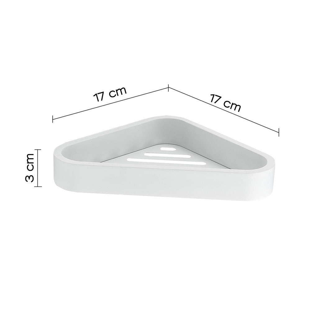 Portaoggetti angolare doccia in Acciaio Inox AISI 304 e Cromall Outline di Gedy - Bianco Matt