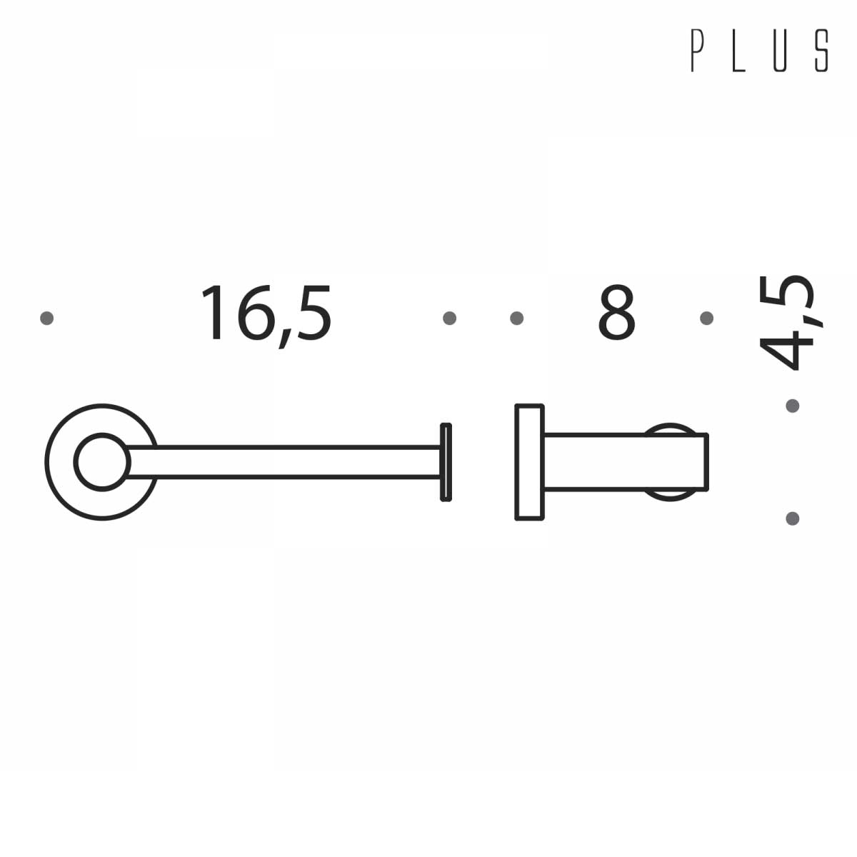 Portarotolo reversibile  in ottone Nero Opaco collezione Plus di Colombo Design