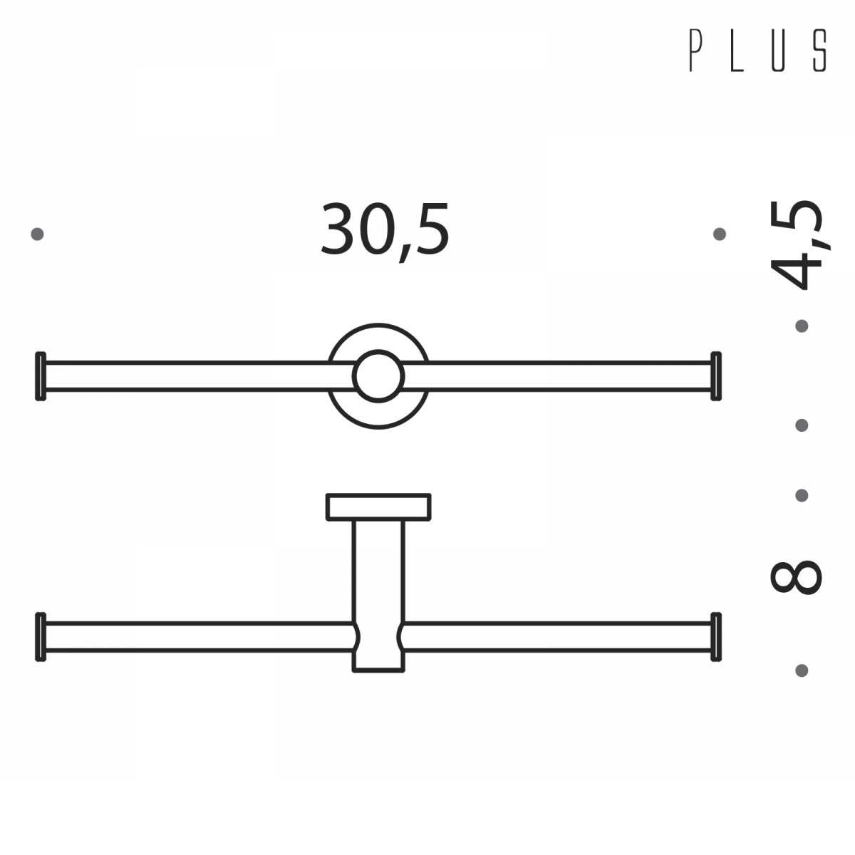 Porta rotolo doppio in ottone cromato lucido  collezione Plus di Colombo Design