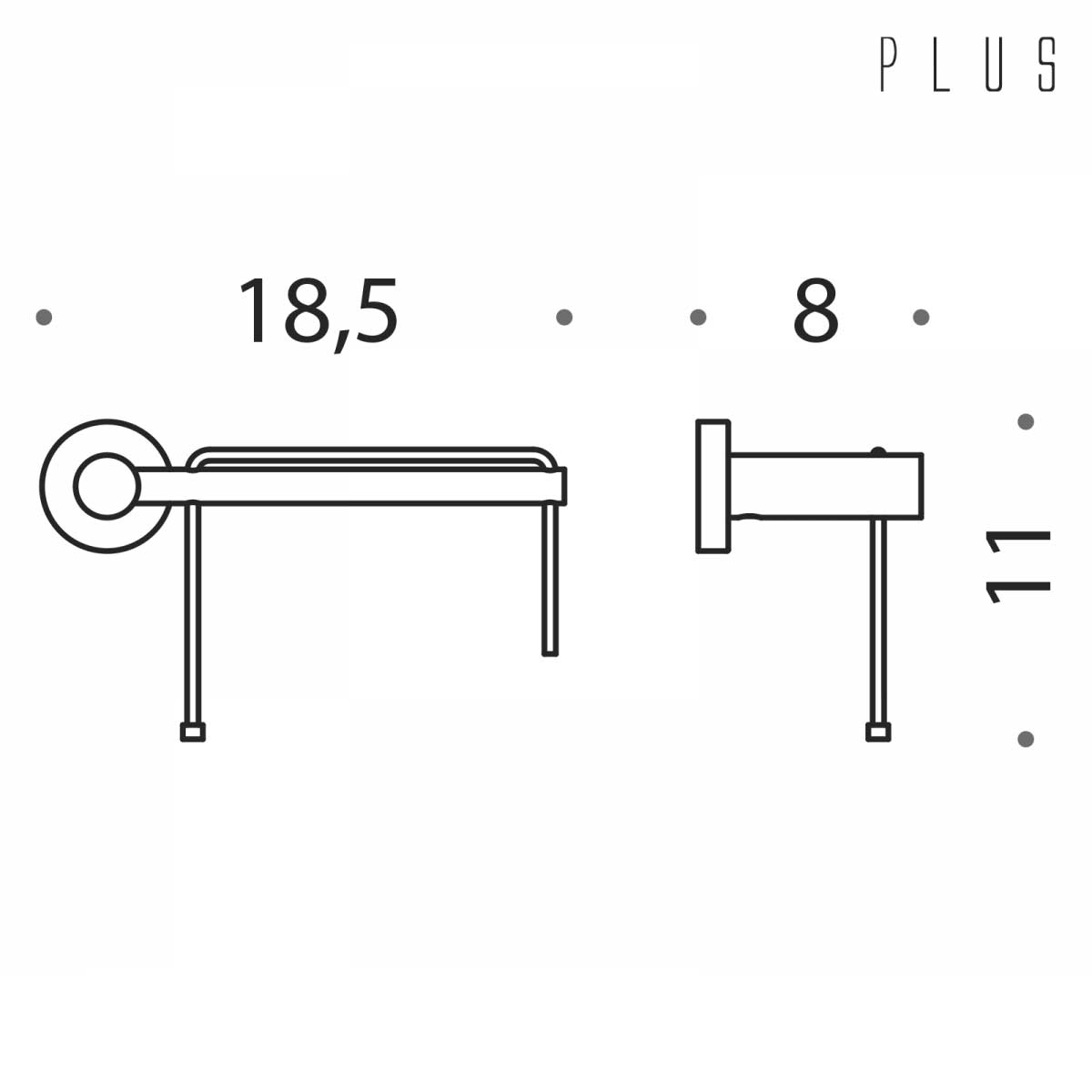 Porta rotolo Destro in ottone cromato lucido  collezione Plus di Colombo Design