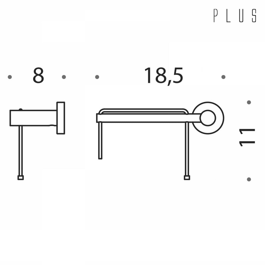Porta rotolo Sinistro in ottone cromato lucido  collezione Plus di Colombo Design