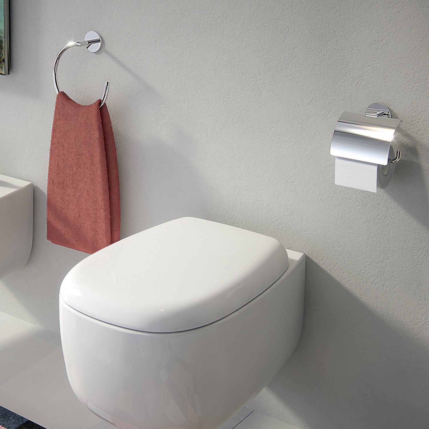 Portarotolo coperto a muro Gedy serie Gea - Cromato