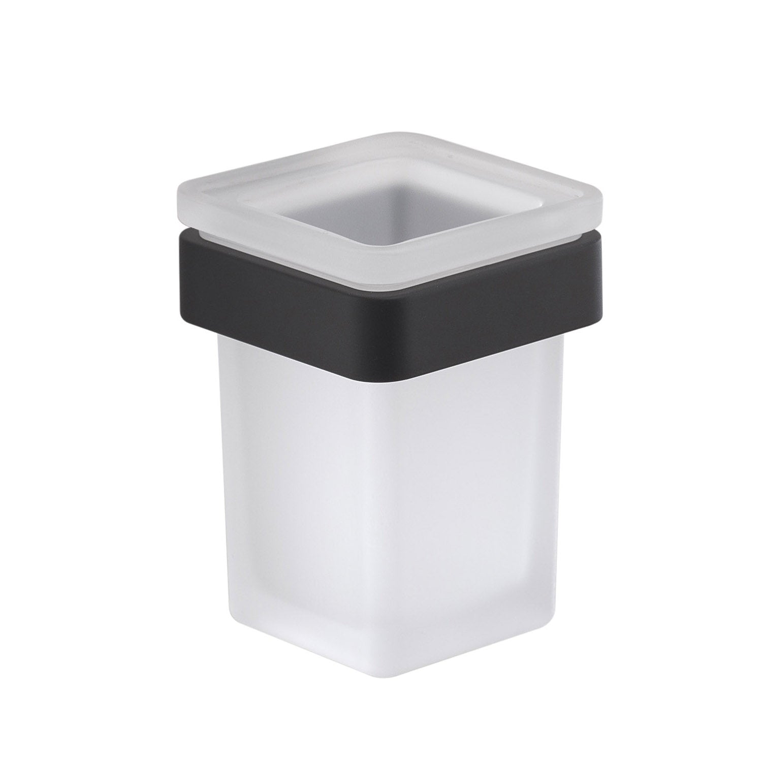 Portaspazzolini in Ottone e Cromall Gedy serie Samoa - Nero Matt