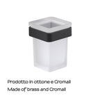 Portaspazzolini in Ottone e Cromall Gedy serie Samoa - Nero Matt