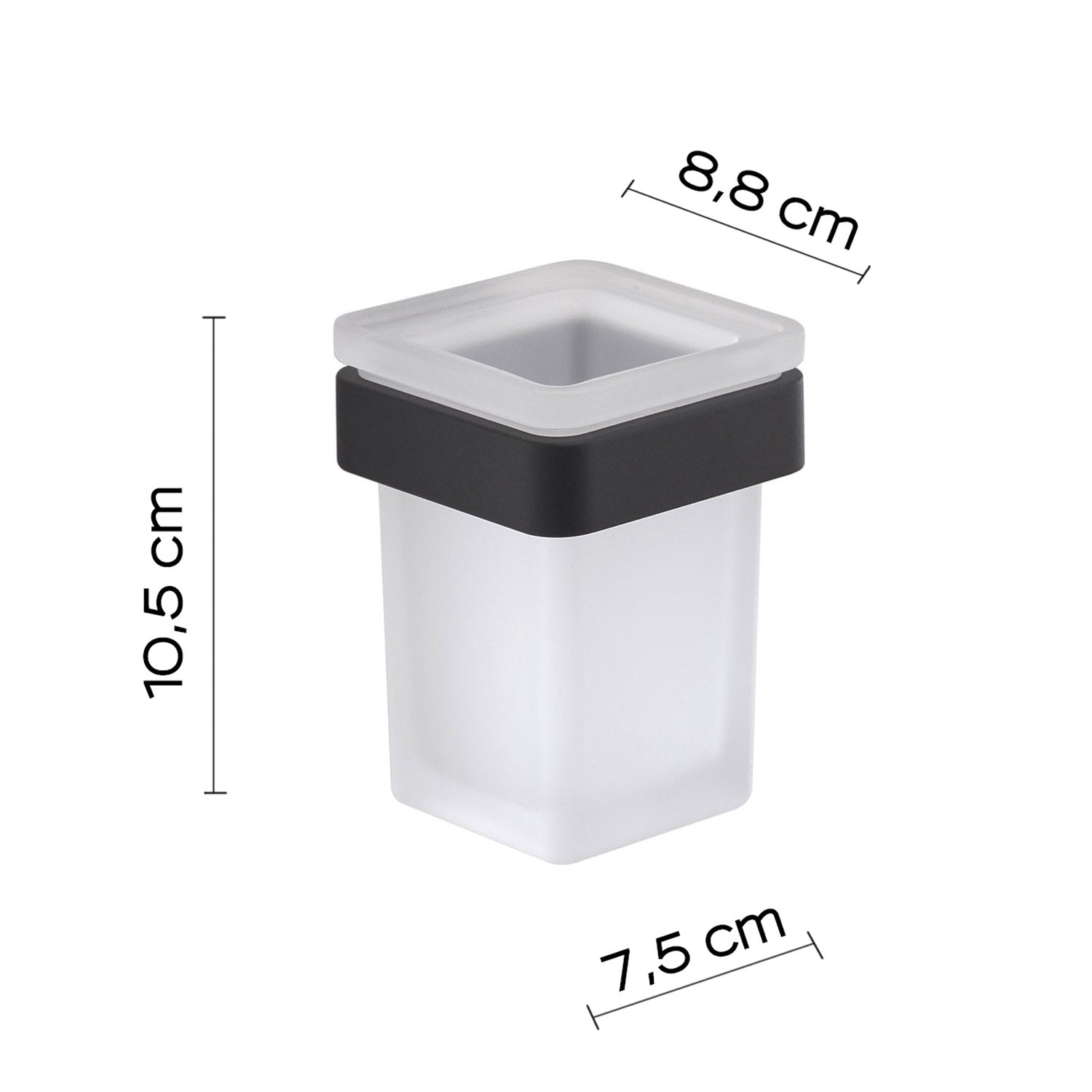 Portaspazzolini in Ottone e Cromall Gedy serie Samoa - Nero Matt