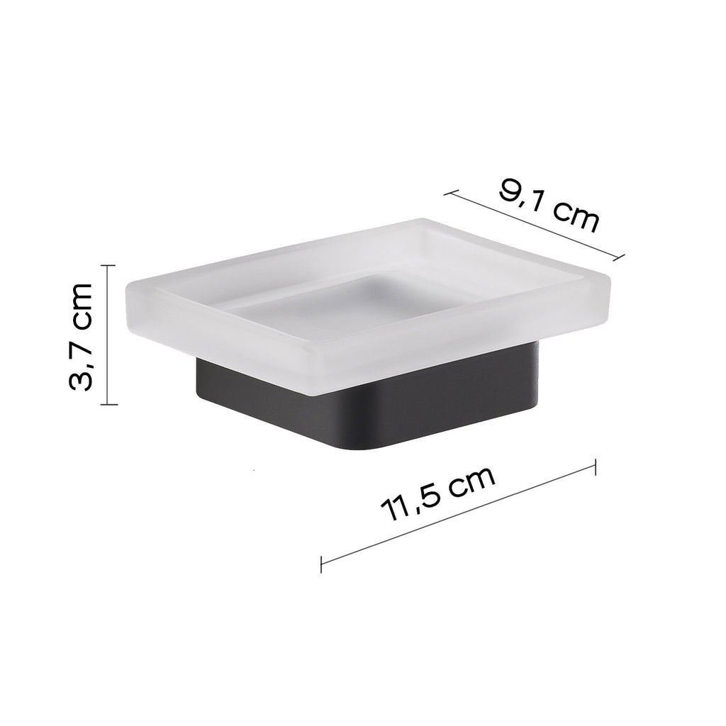 Portasapone in Ottone e Cromall Gedy serie Samoa - Nero Matt