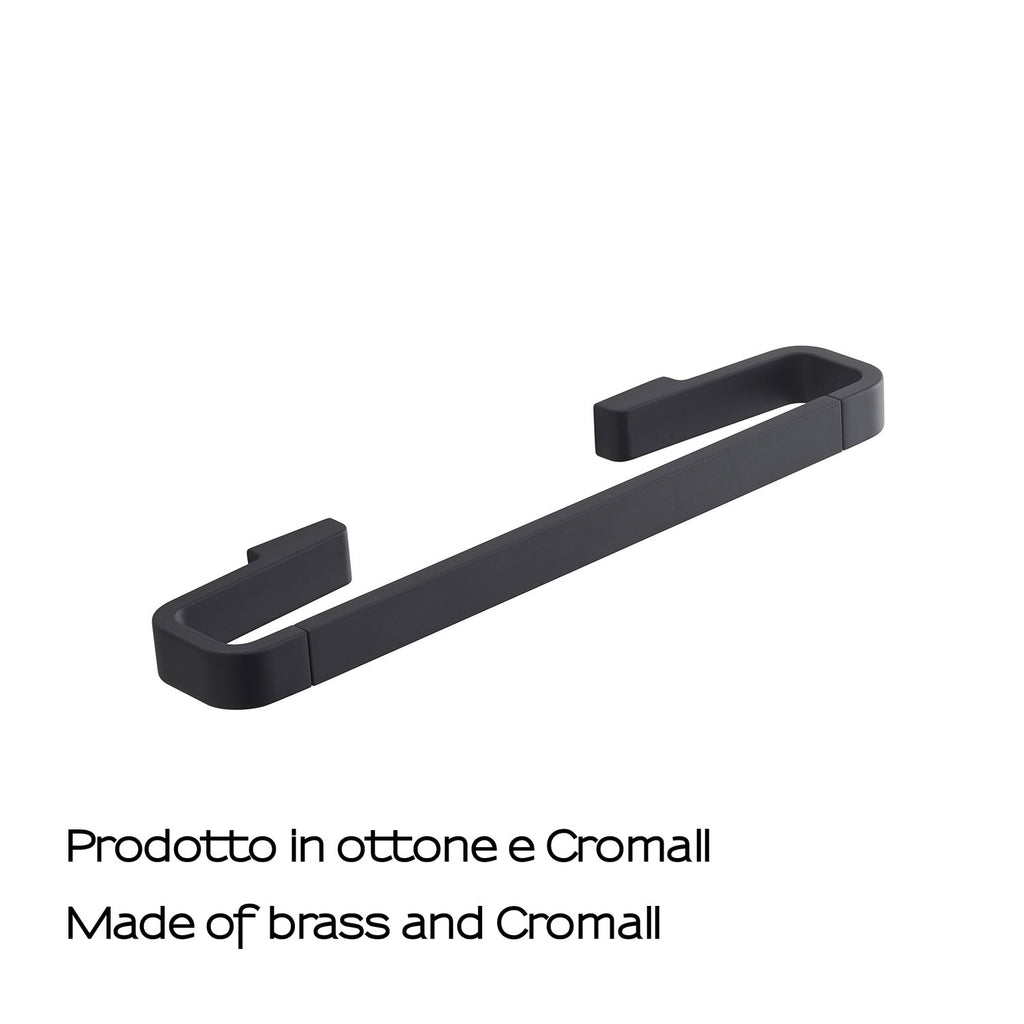 Portasalviette 30 cm in Ottone e Cromall Gedy serie Samoa - Nero Matt