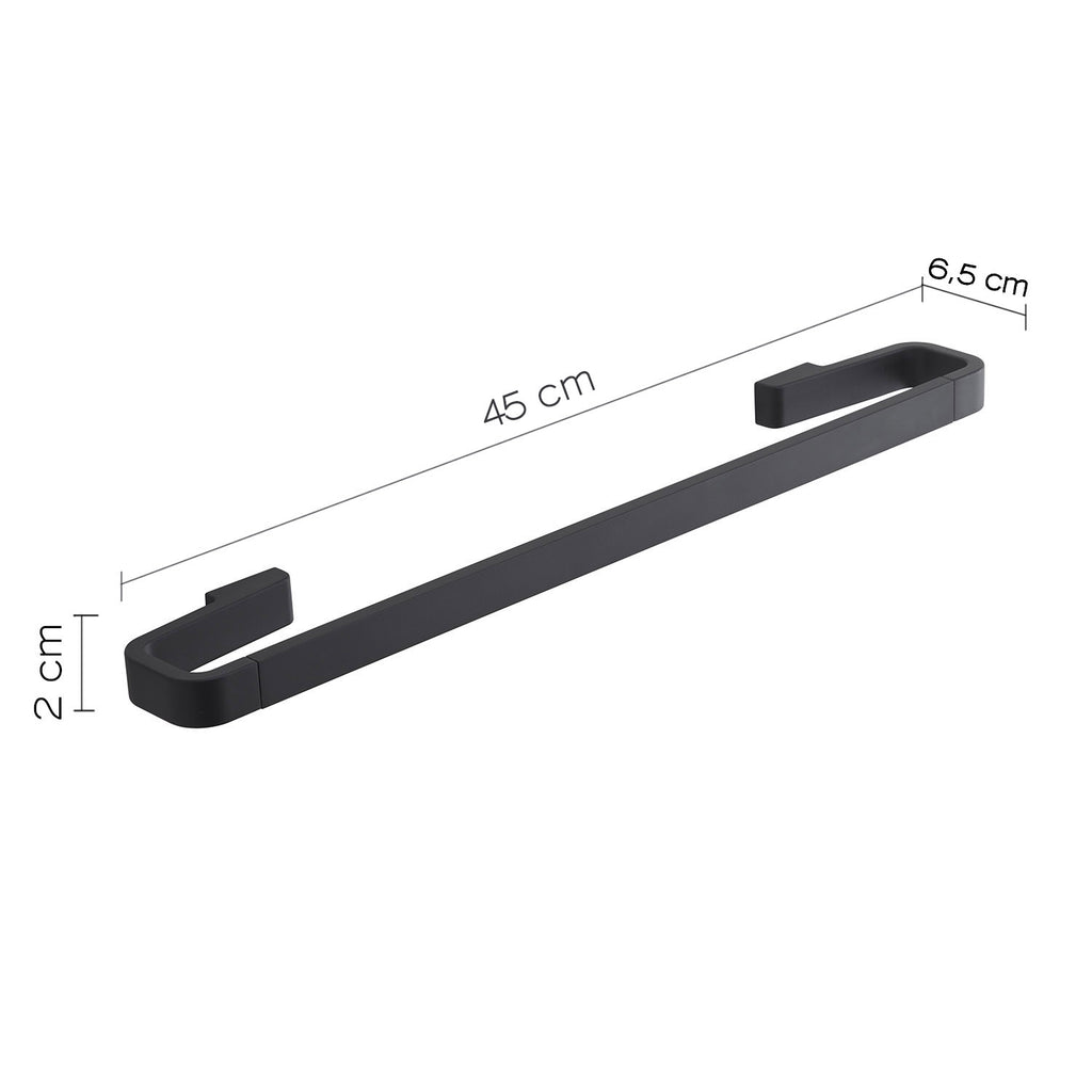 Portasalviette 45 cm in Ottone e Cromall Gedy serie Samoa - Nero Matt