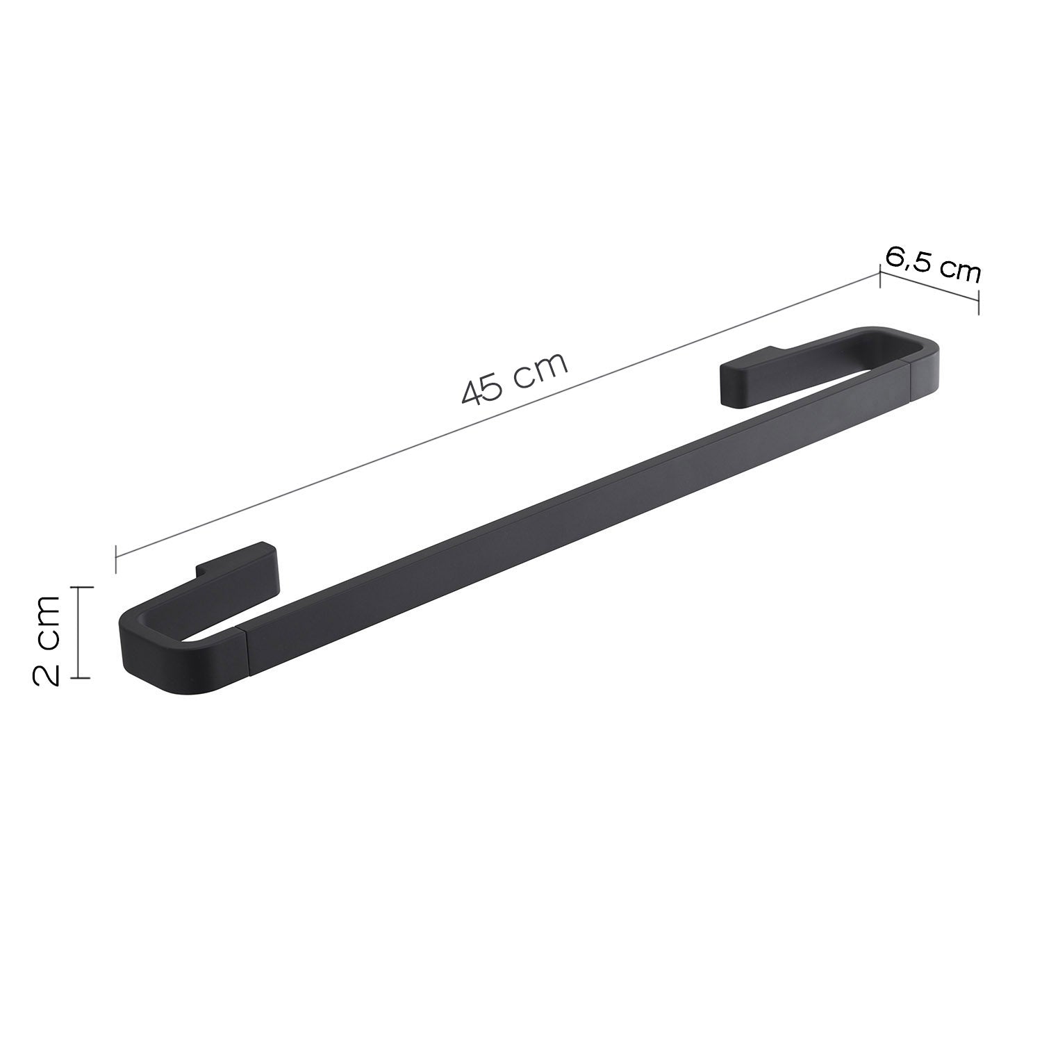 Portasalviette 45 cm in Ottone e Cromall Gedy serie Samoa - Nero Matt