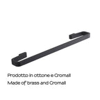 Portasalviette 45 cm in Ottone e Cromall Gedy serie Samoa - Nero Matt