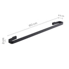 Portasalviette 60 cm in Ottone e Cromall Gedy serie Samoa - Nero Matt