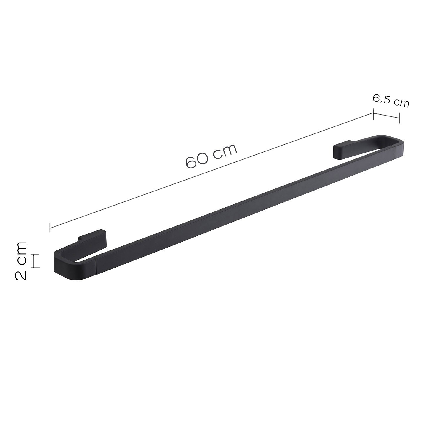 Portasalviette 60 cm in Ottone e Cromall Gedy serie Samoa - Nero Matt