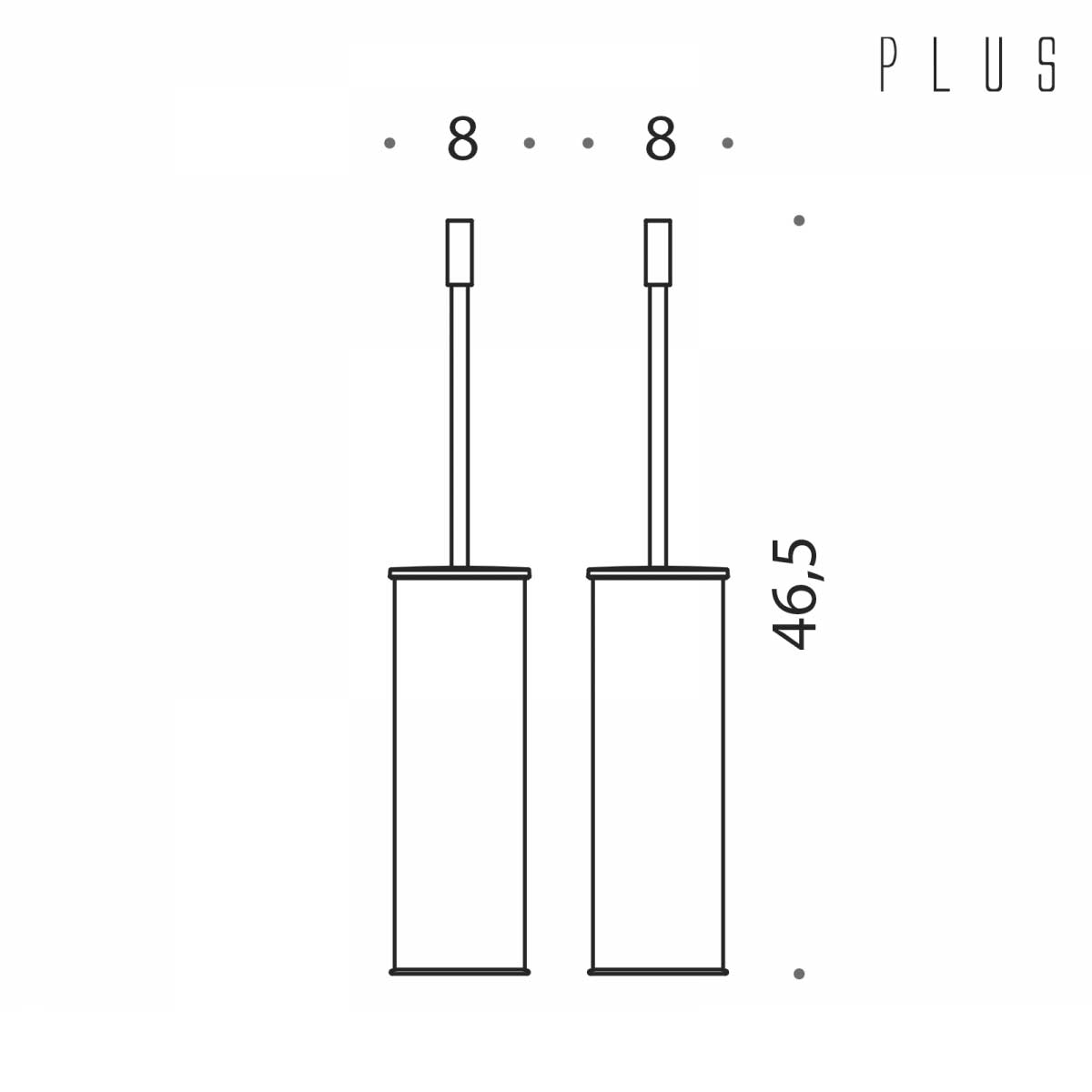 Porta Scopino WC da Appoggio in ottone cromato lucido collezione Plus di Colombo Design