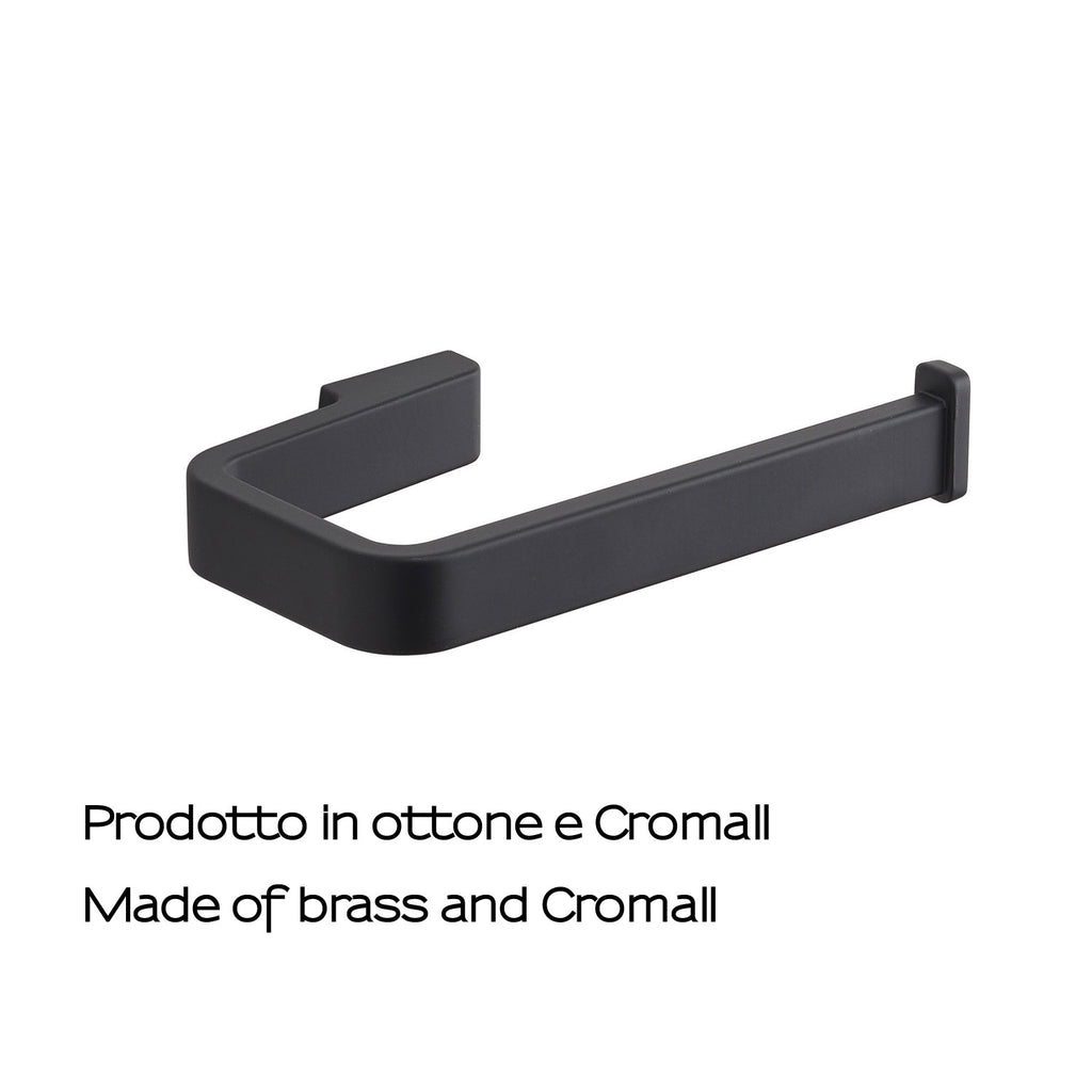 Portarotolo in Ottone e Cromall Gedy serie Samoa - Nero Matt