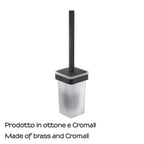 Scopino con ciuffo in setole in Ottone e Cromall Gedy serie Samoa - Nero Matt