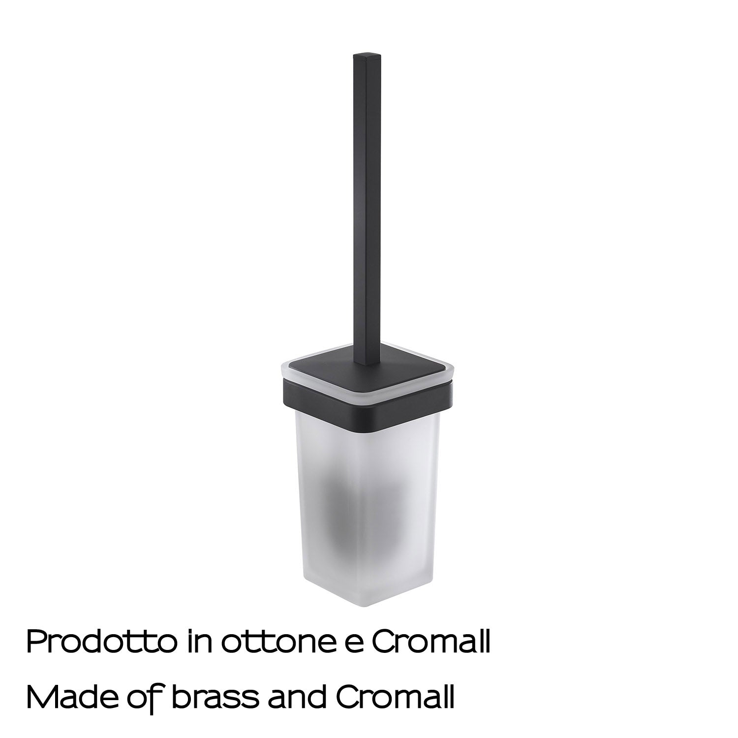 Scopino con ciuffo in setole in Ottone e Cromall Gedy serie Samoa - Nero Matt