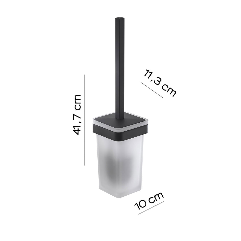 Scopino con ciuffo in setole in Ottone e Cromall Gedy serie Samoa - Nero Matt