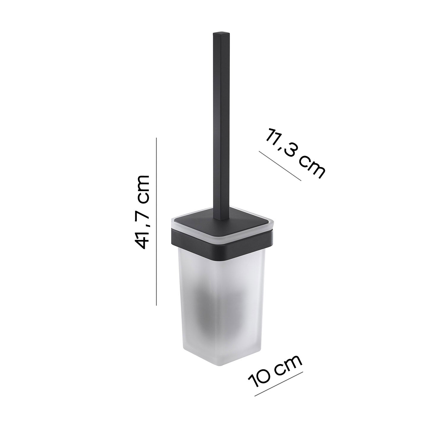 Scopino con ciuffo in setole in Ottone e Cromall Gedy serie Samoa - Nero Matt