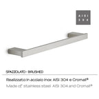 Portasalviette 45 cm in Acciaio Inox AISI 304 e Cromall Maui di Gedy - Spazzolato
