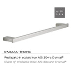 Portasalviette 60 cm in Acciaio Inox AISI 304 e Cromall Maui di Gedy - Spazzolato