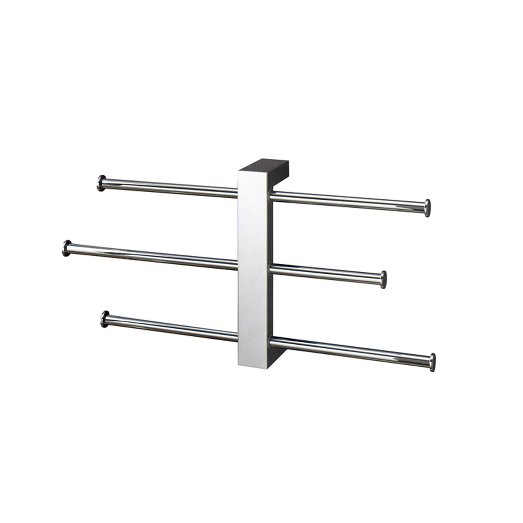 Barra con 3 portasalviette scorrevoli Gedy serie Bridge - Cromato