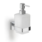 Dosasapone a muro Gedy modello Elba con contenitore in vetro satinato - Cromato