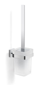 Portascopino WC a muro Gedy modello Elba con contenitore in vetro satinato - Cromato