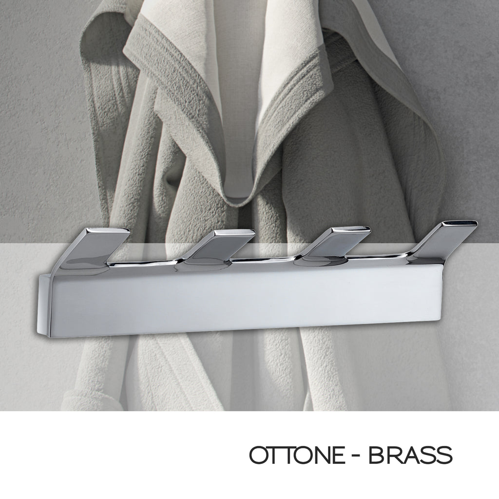Appendiabiti multiplo in ottone modello Gulliver di Gedy - Cromato