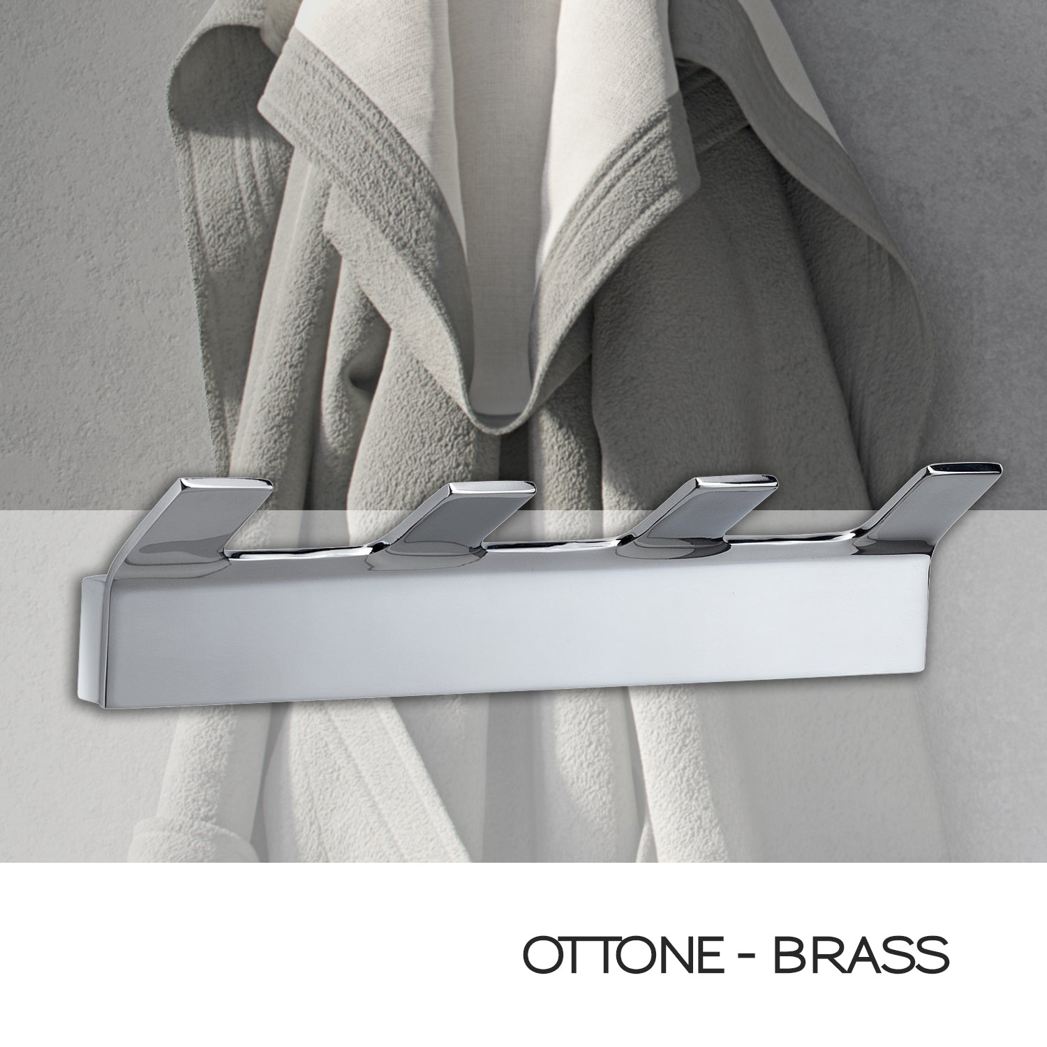 Appendiabiti multiplo in ottone modello Gulliver di Gedy - Cromato