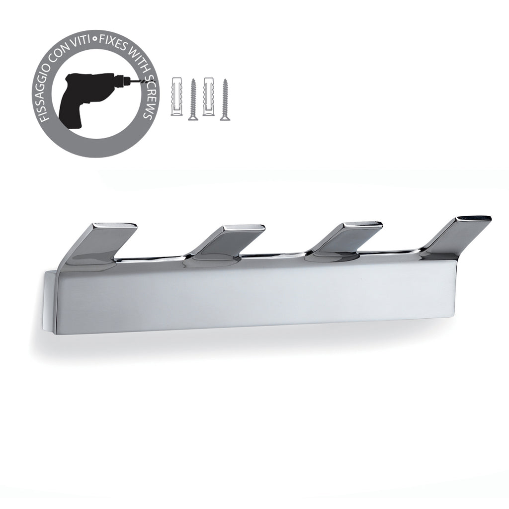 Appendiabiti multiplo in ottone modello Gulliver di Gedy - Cromato