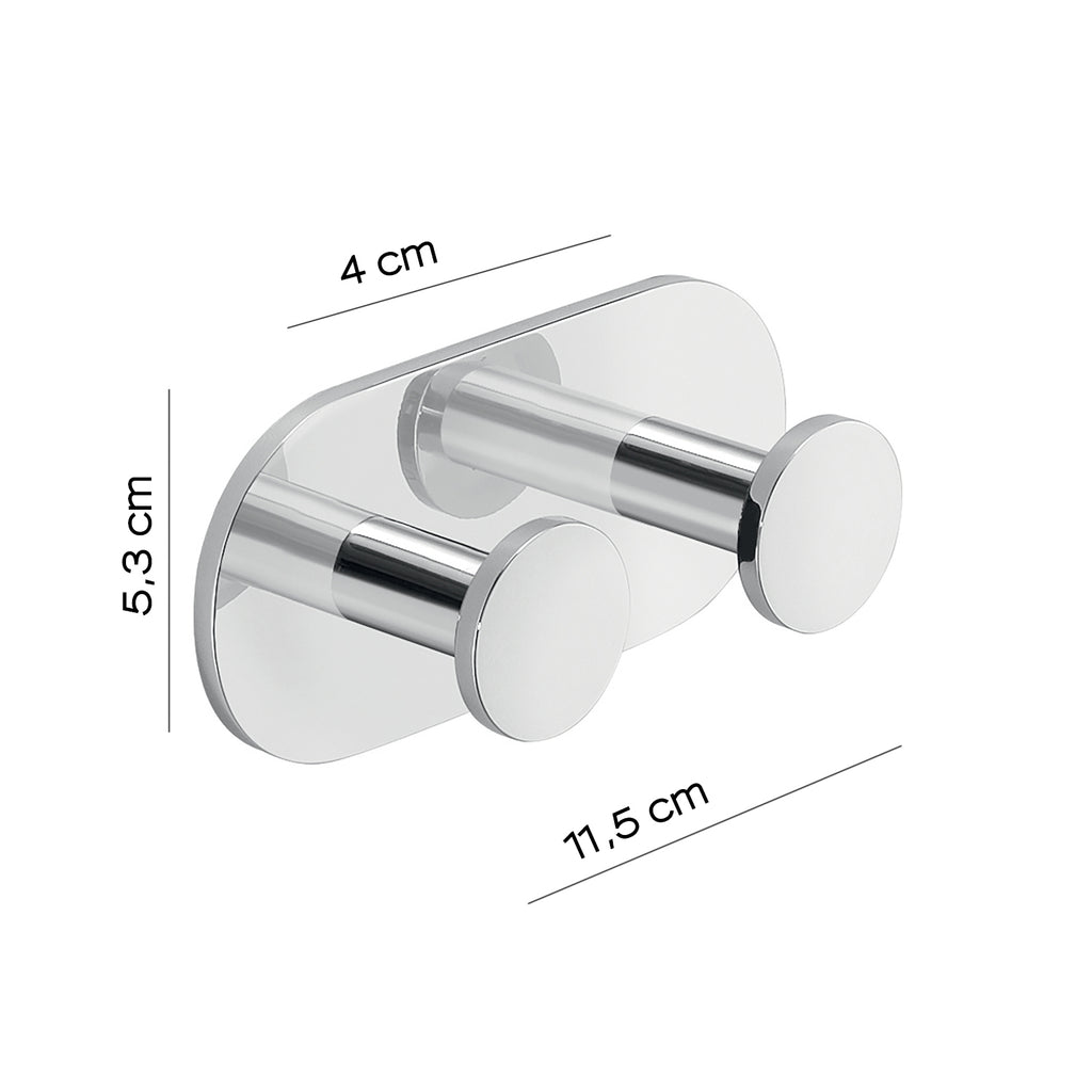 Appendiabiti doppio di Gedy modello Ustica in Alluminio - Cromato