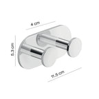 Appendiabiti doppio di Gedy modello Ustica in Alluminio - Cromato