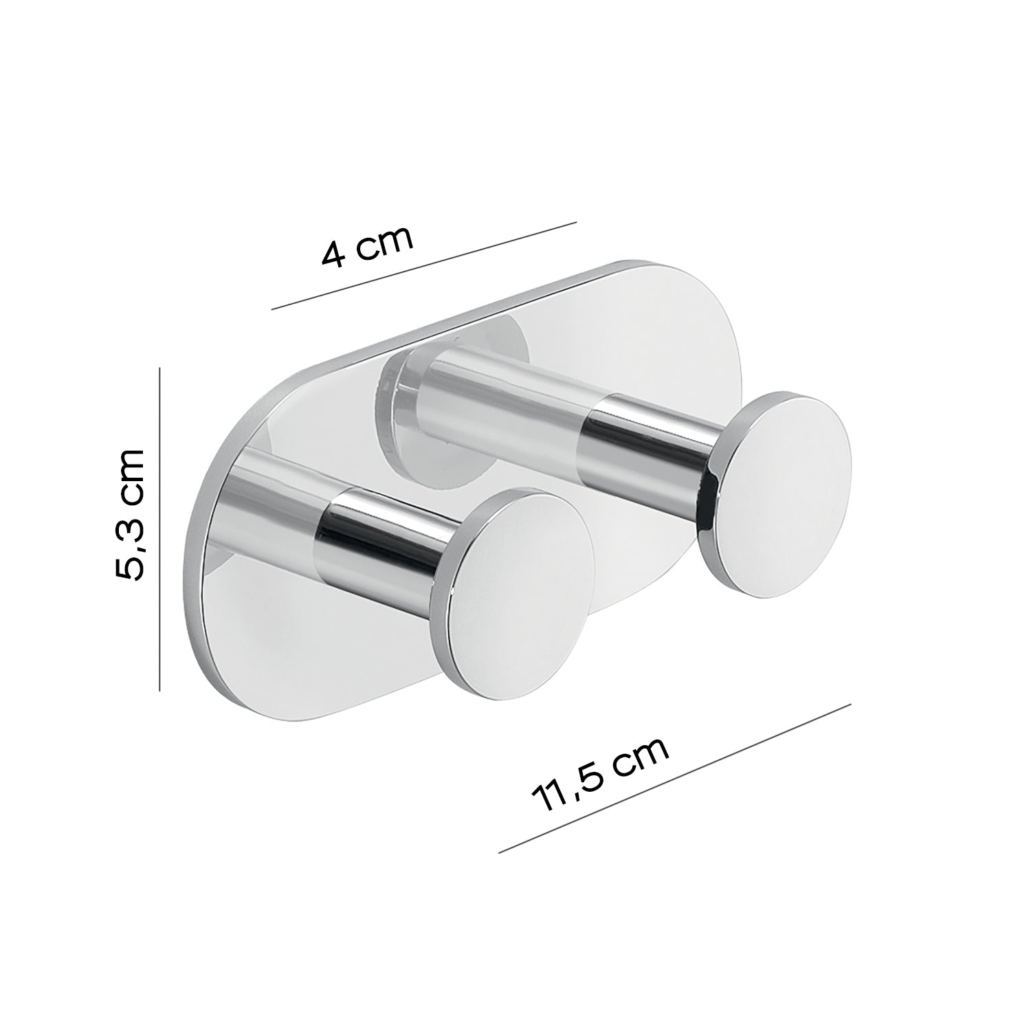 Appendiabiti doppio di Gedy modello Ustica in Alluminio - Cromato