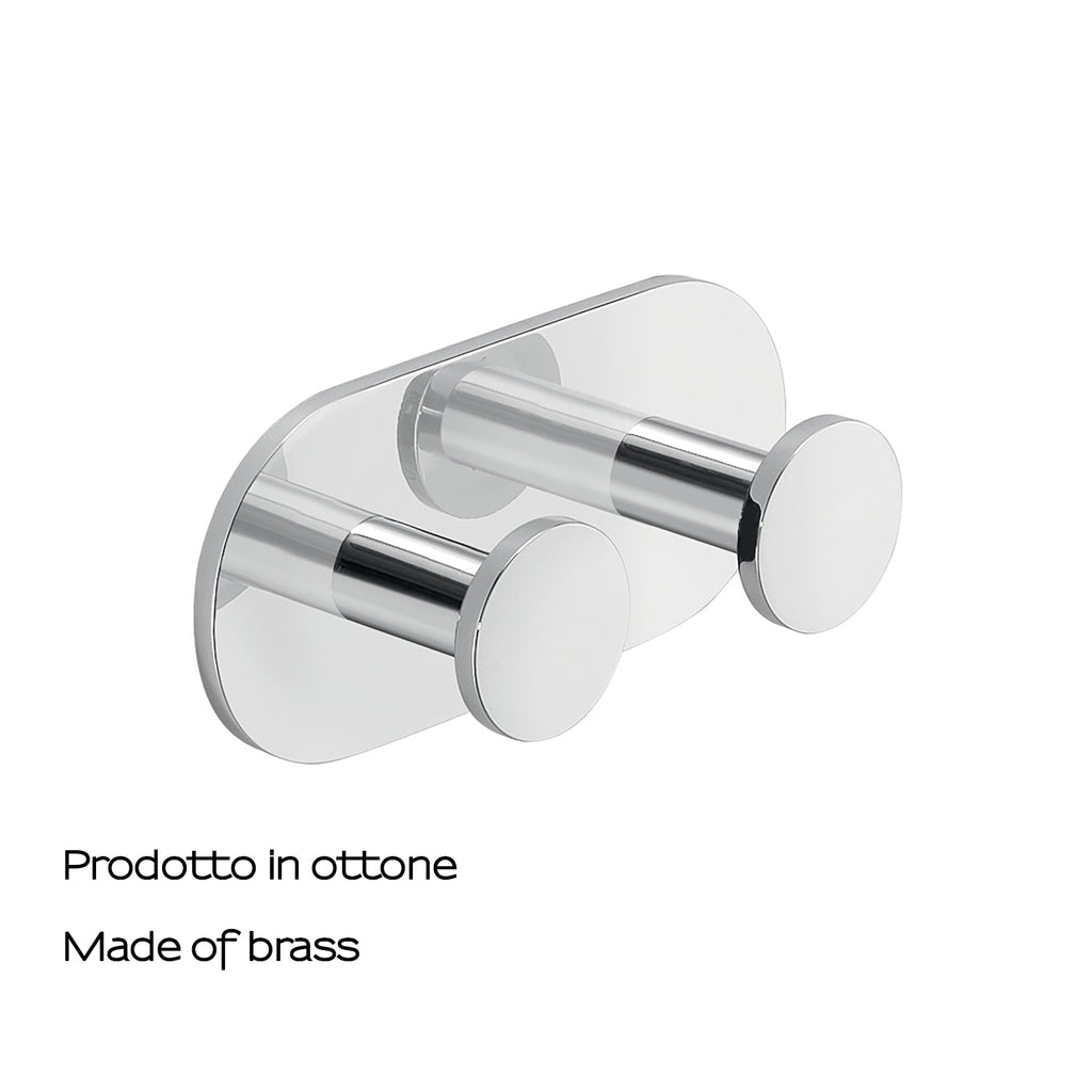 Appendiabiti doppio di Gedy modello Ustica in Alluminio - Cromato