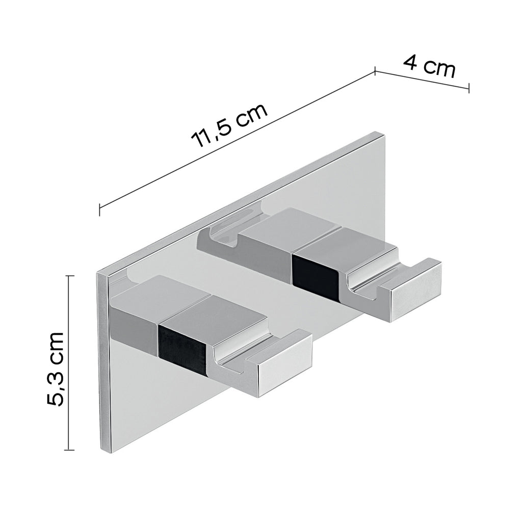 Appendiabiti doppio in Alluminio modello Malta di Gedy - Cromato
