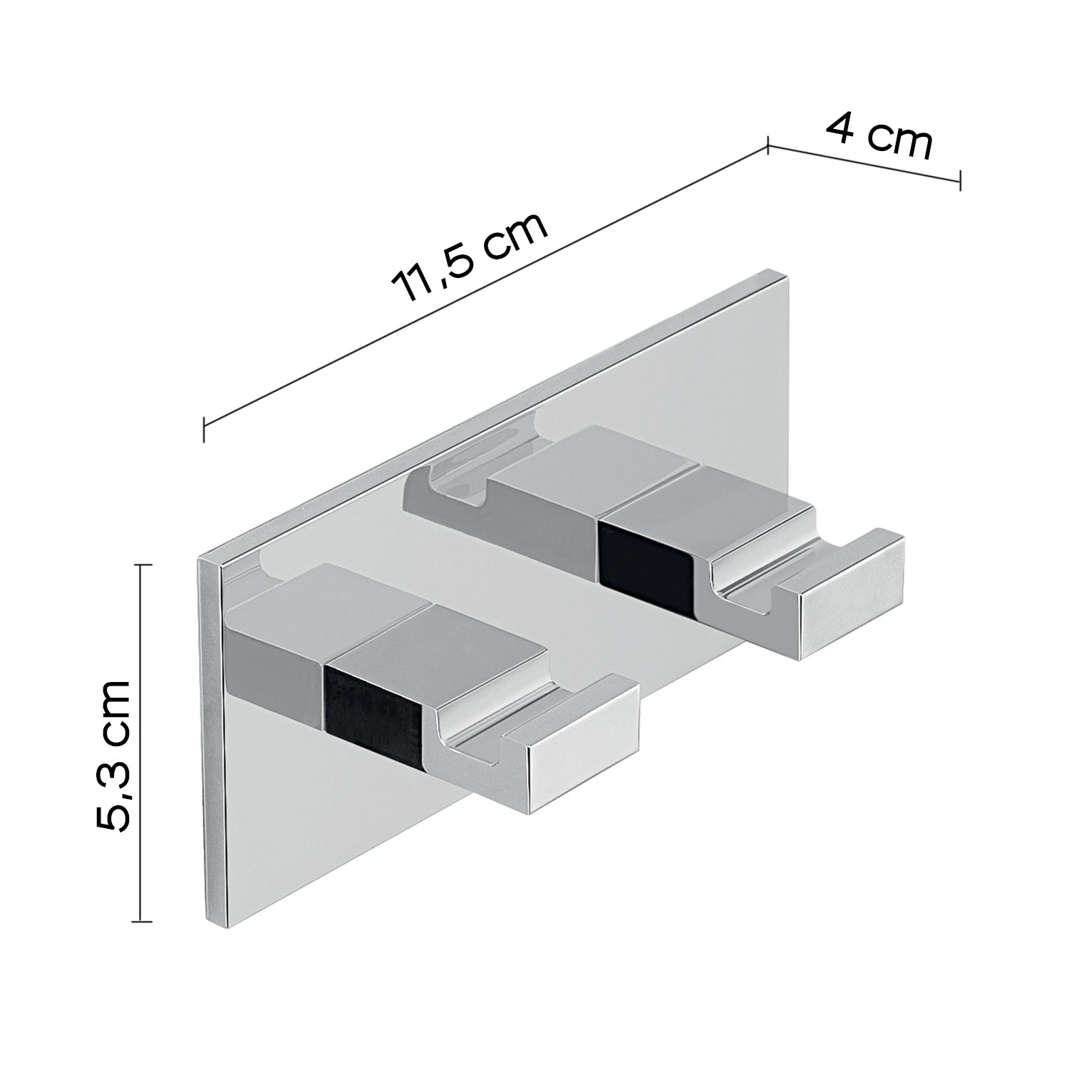 Appendiabiti doppio in Alluminio modello Malta di Gedy - Cromato