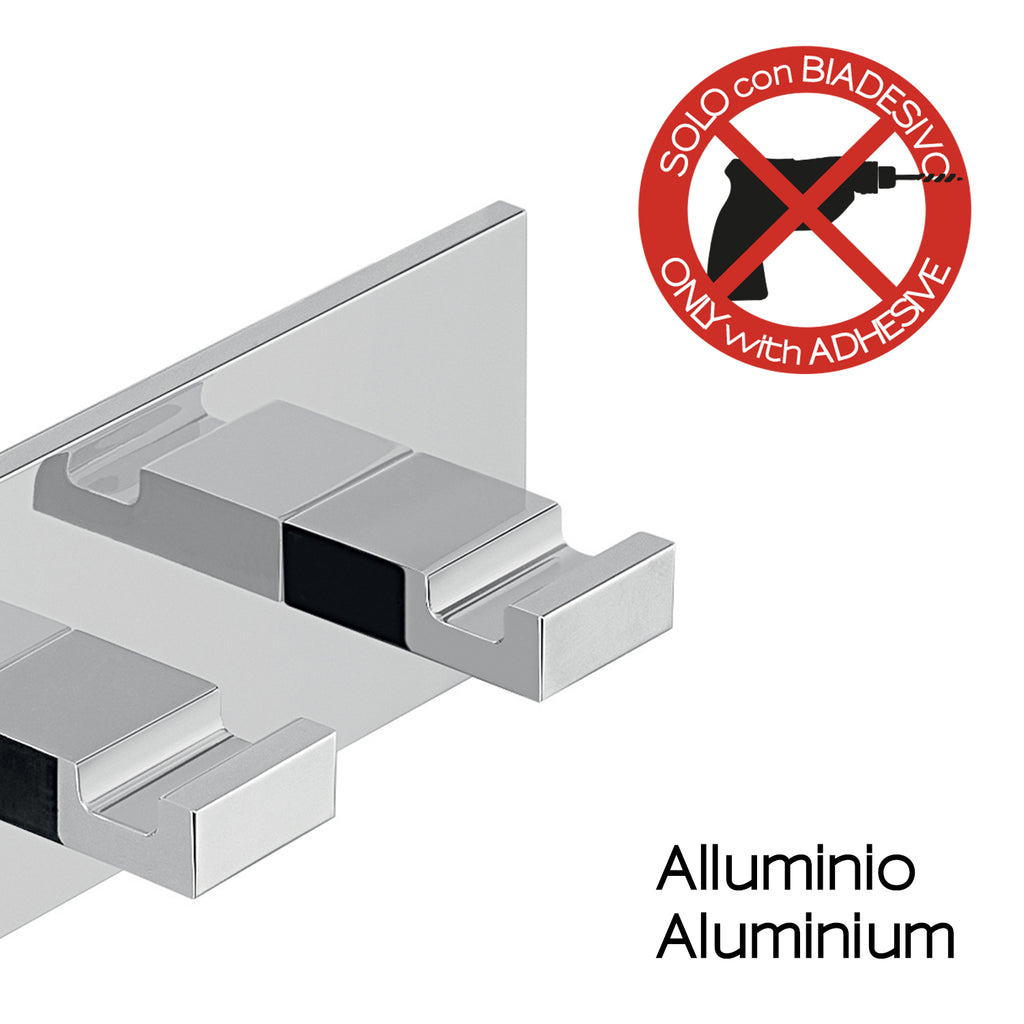 Appendiabiti doppio in Alluminio modello Malta di Gedy - Cromato