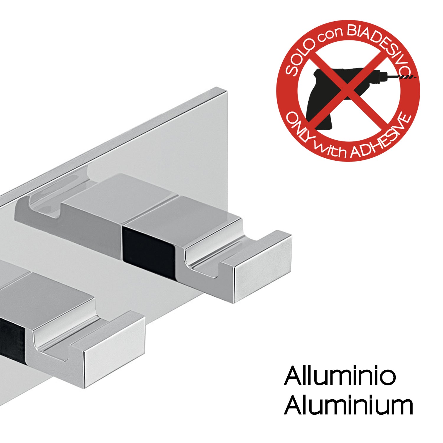 Appendiabiti doppio in Alluminio modello Malta di Gedy - Cromato