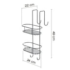 Portaoggetti doccia ovale appendibile a 2 ripiani di Gedy modello Tito - Cromato