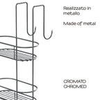 Portaoggetti doccia ovale appendibile a 3 ripiani di Gedy modello Tito - Cromato
