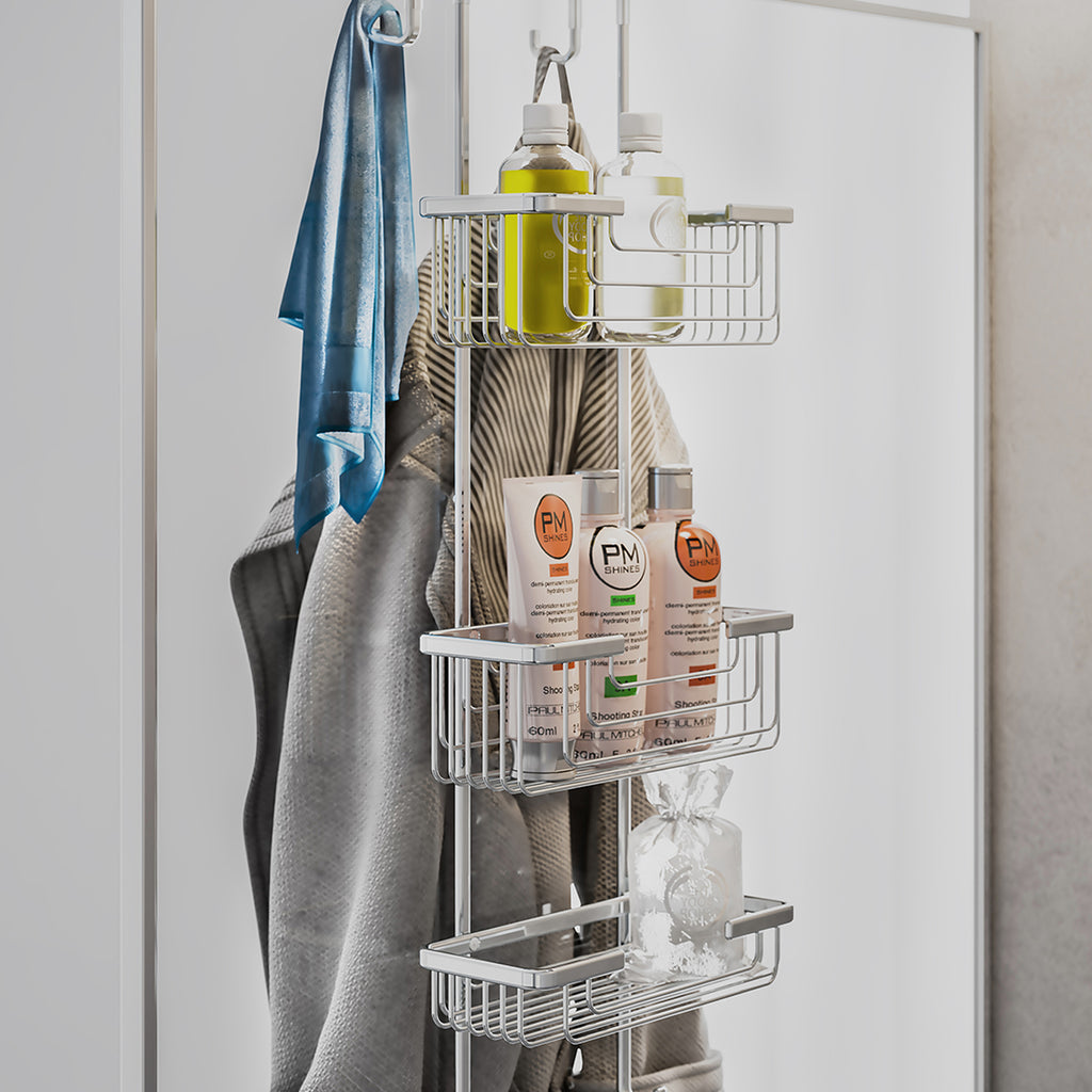 Portaoggetti doccia appendibile a 3 ripiani in Ottone modello Apollo di Gedy - Cromato