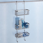 Portaoggetti doccia appendibile a 3 ripiani in Ottone modello Apollo di Gedy - Cromato
