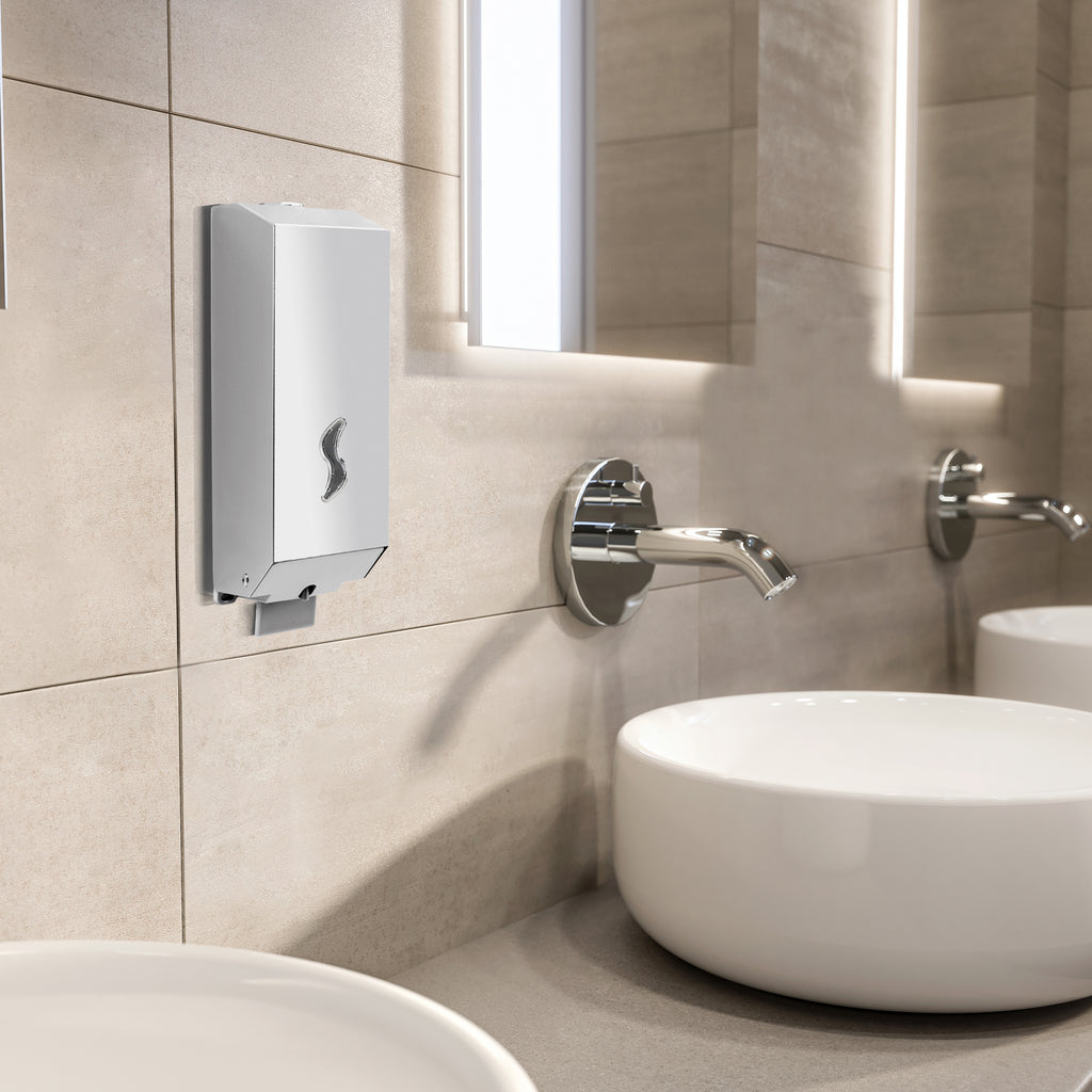 Dispenser sapone da parete Gedy Kubix da 1200 ml in acciaio e resine