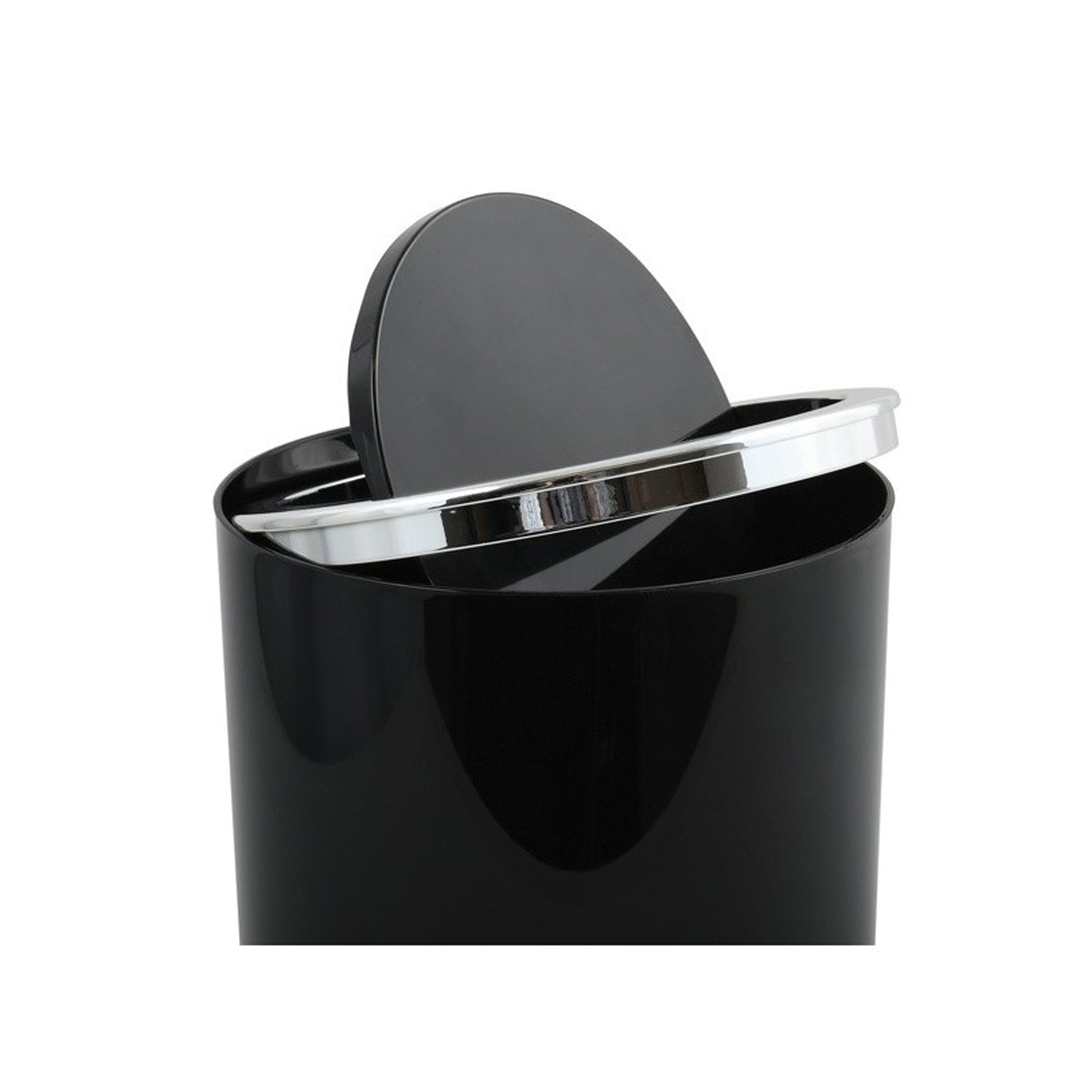 Cestino 6L in ABS modello Kamaka con coperchio basculante rimovibile - Nero