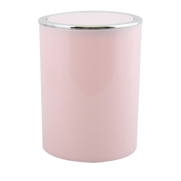 Cestino 6L in ABS modello Kamaka con coperchio basculante rimovibile - Rosa Pastello