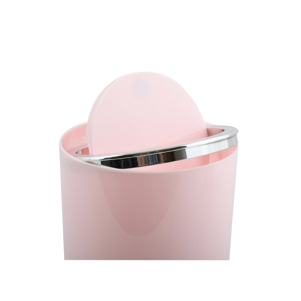 Cestino 6L in ABS modello Kamaka con coperchio basculante rimovibile - Rosa Pastello
