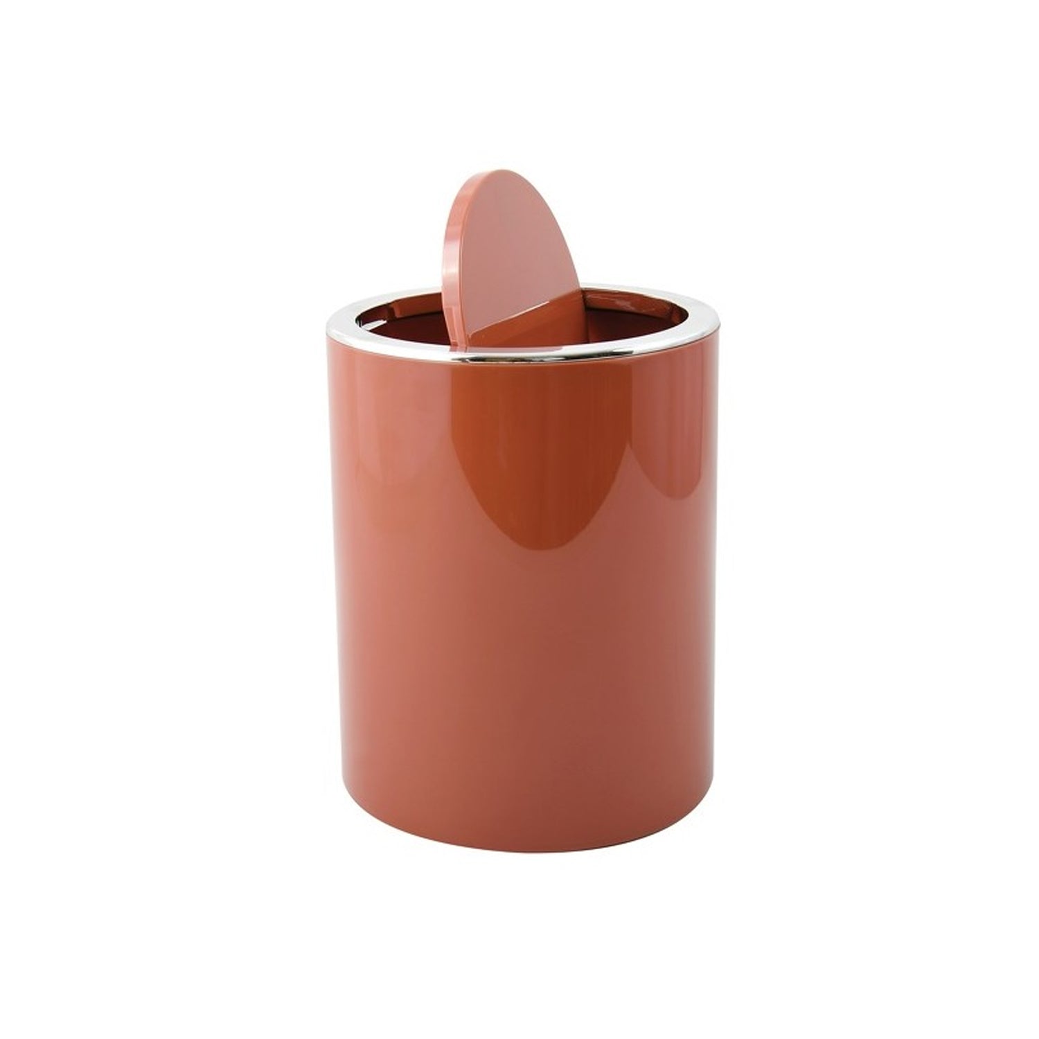 Cestino 6L in ABS modello Kamaka con coperchio basculante rimovibile - Terracotta